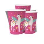 kubeczki papierowe jednorożec 250ml 8 sztuk paw