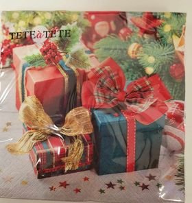 Serwetki papierowe - świąteczne "prezenty" 33x33 20szt