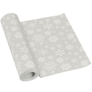 Bieżnik flizelinowy Boże Narodzenie 24 x 0,4m Snowflakes Srebrny Paw-test