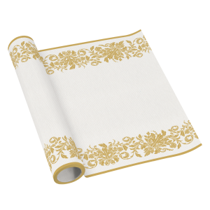 Bieżnik Flizelinowy Złoty wzór 5m Paw