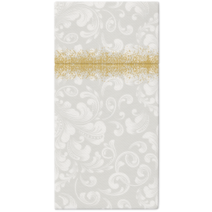 Kieszonki flizelinowe białe na sztućce 25szt. Paw - Rococo White