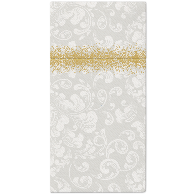 Kieszonki flizelinowe białe na sztućce 25szt. Paw - Rococo White