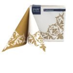 Serwetki Flizelinowe reverse design motif biało-złote 50szt Paw