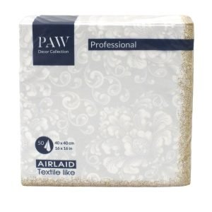 Serwetki flizelinowe Rococo White 50szt Paw