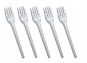 Widelec plastikowy Wielorazowy biały 100szt.