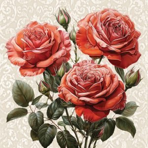 Serwetki papierowe Róże 33x33 20szt KW-126