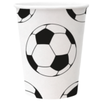 Kubeczki Papierowe Piłka Nożna 250ml 8szt. biało czarne Paw
