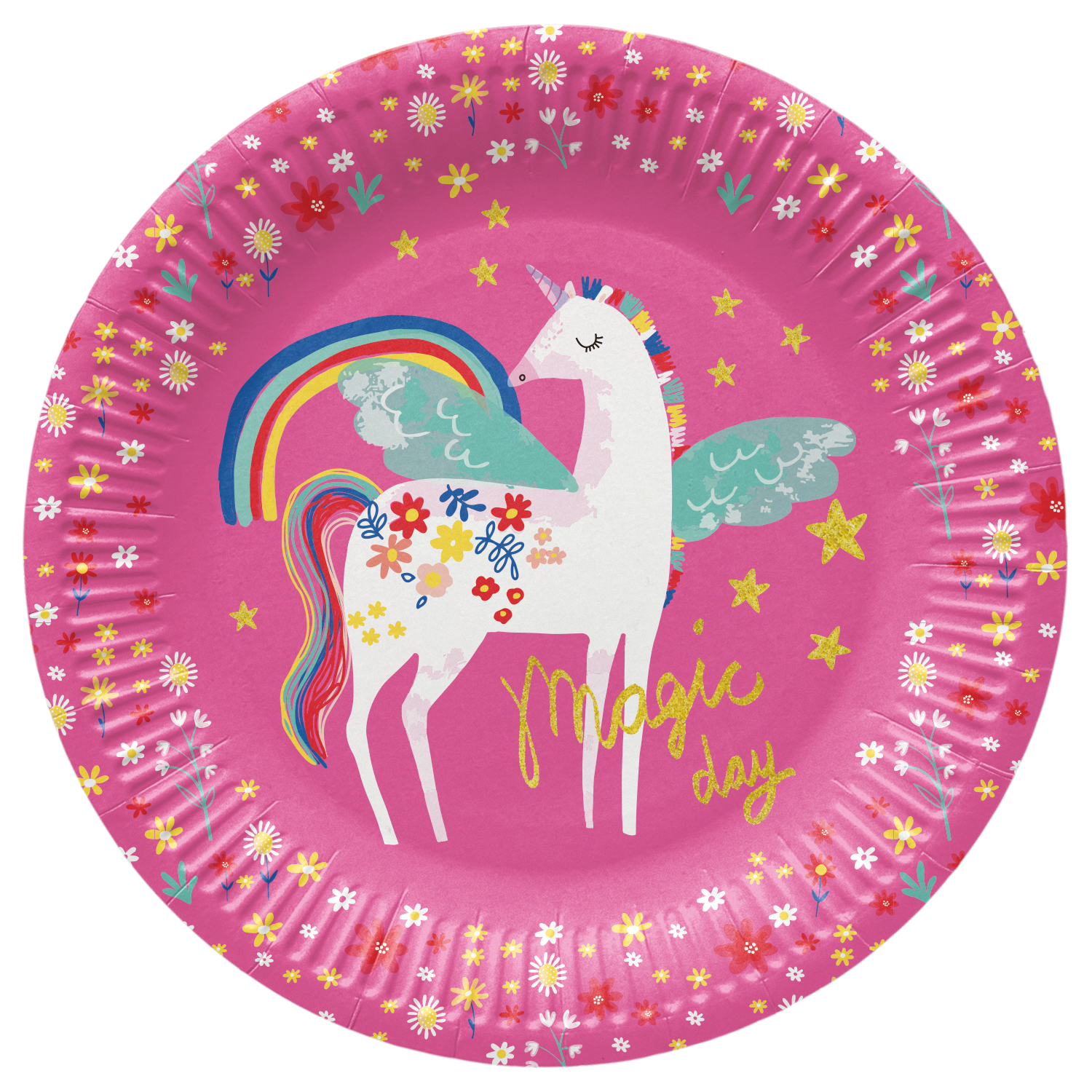 Talerzyki Papierowe Różowe Jednorożec 8 sztuk Paw