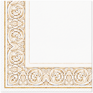 Serwetki papierowe biało złote bass relief 33x33 20szt
