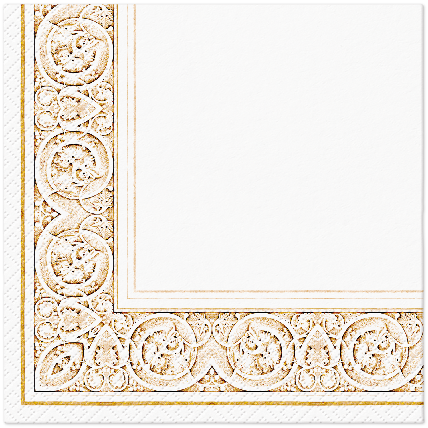 Serwetki papierowe biało złote bass relief 33x33 20szt