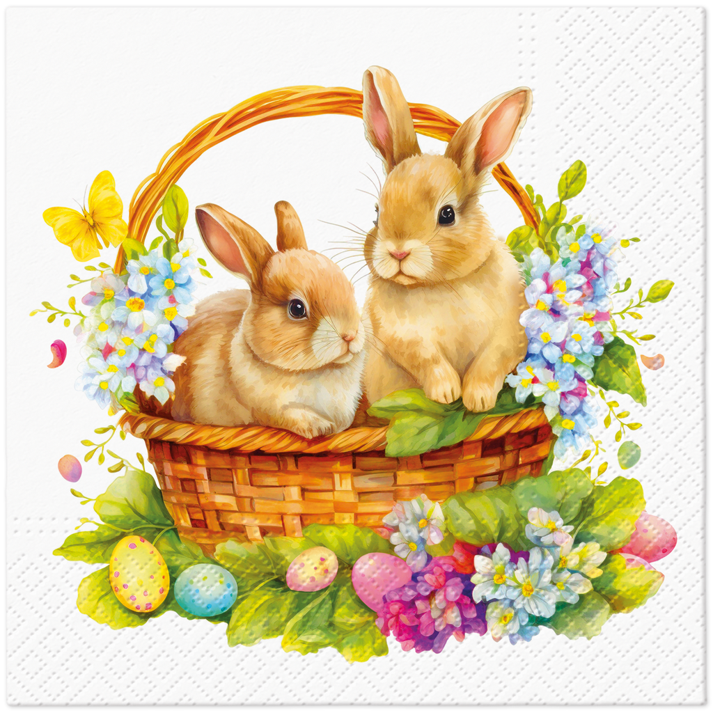 Serwetki papierowe świąteczne króliki 33x33 cm