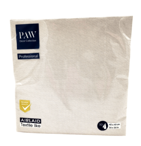 Serwetki flizelinowe jasno beżowe Paw 40x40 cm - 50 szt | eleganckie serwetki premium do dekoracji stołu, gastronomii i eventów