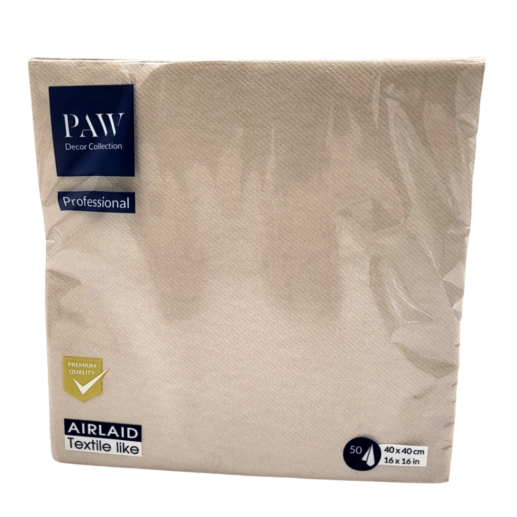 Serwetki flizelinowe beżowe Paw 40x40 cm - 50 szt