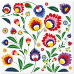 Serwetki 33x33 20szt Folk Kolorowe