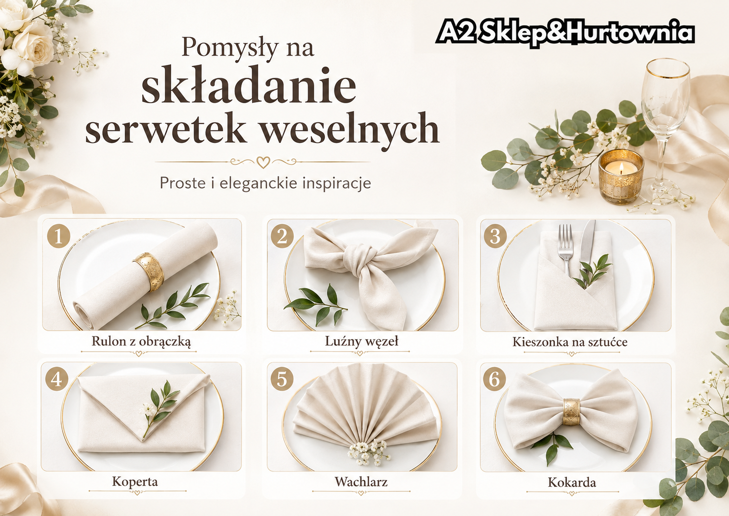 wesele - jak samodzielnie składać serwetki na ślub